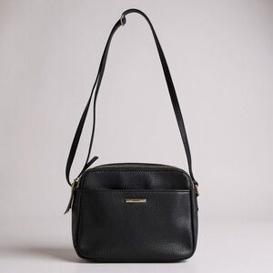 Roots Black Vegan Leather Crossbody Bag